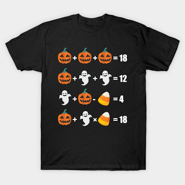 Halloween Math Teacher Math Equation T-Shirt by FamiLane